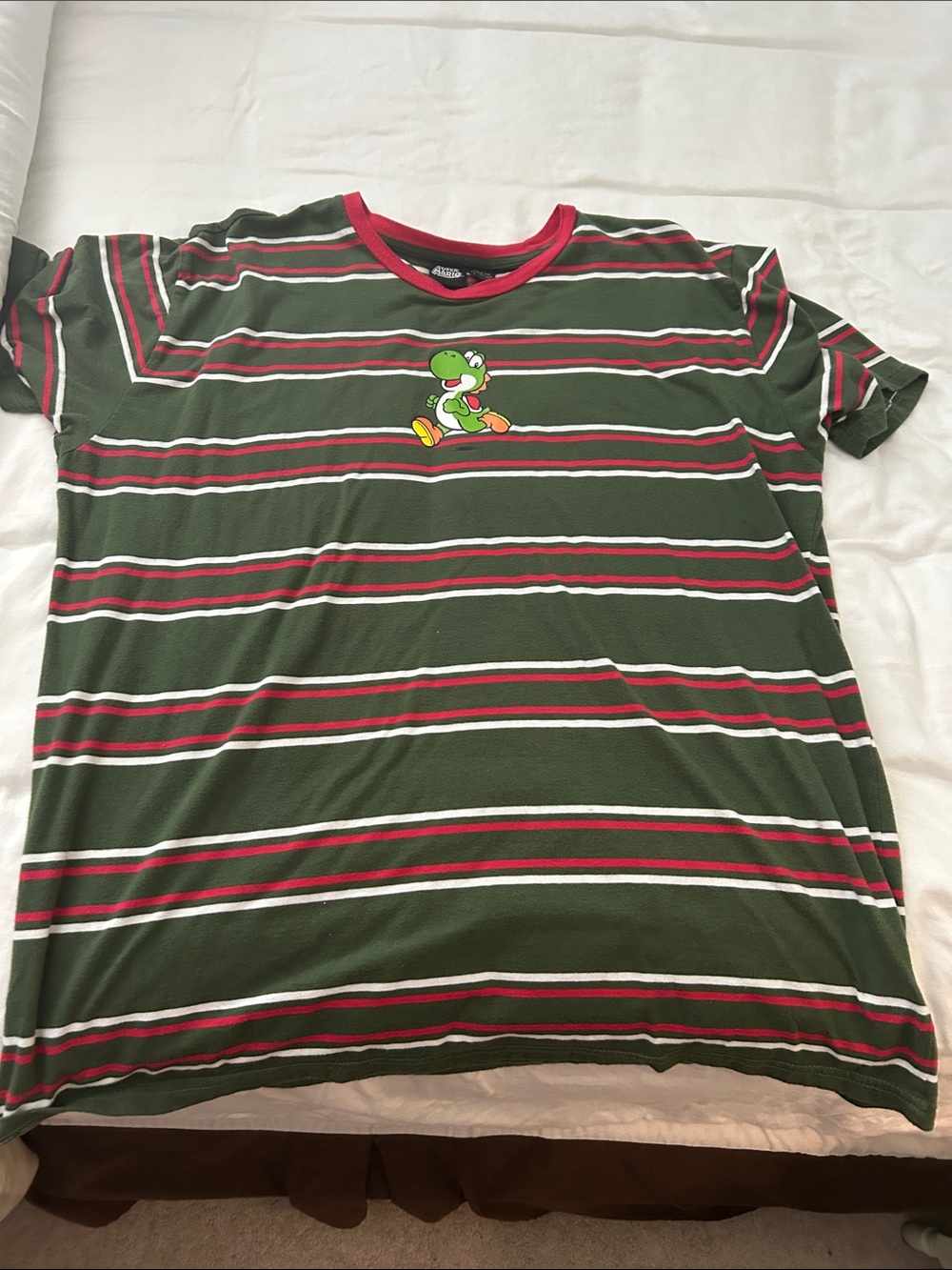 Box Lunch Green Striped Graphic Tee with Yoshi